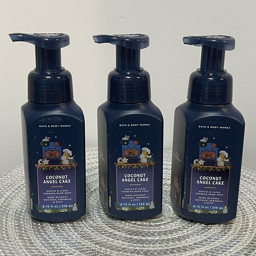 BBW Coconut Angel Cake Foaming Hand Soap set of 3 NWT